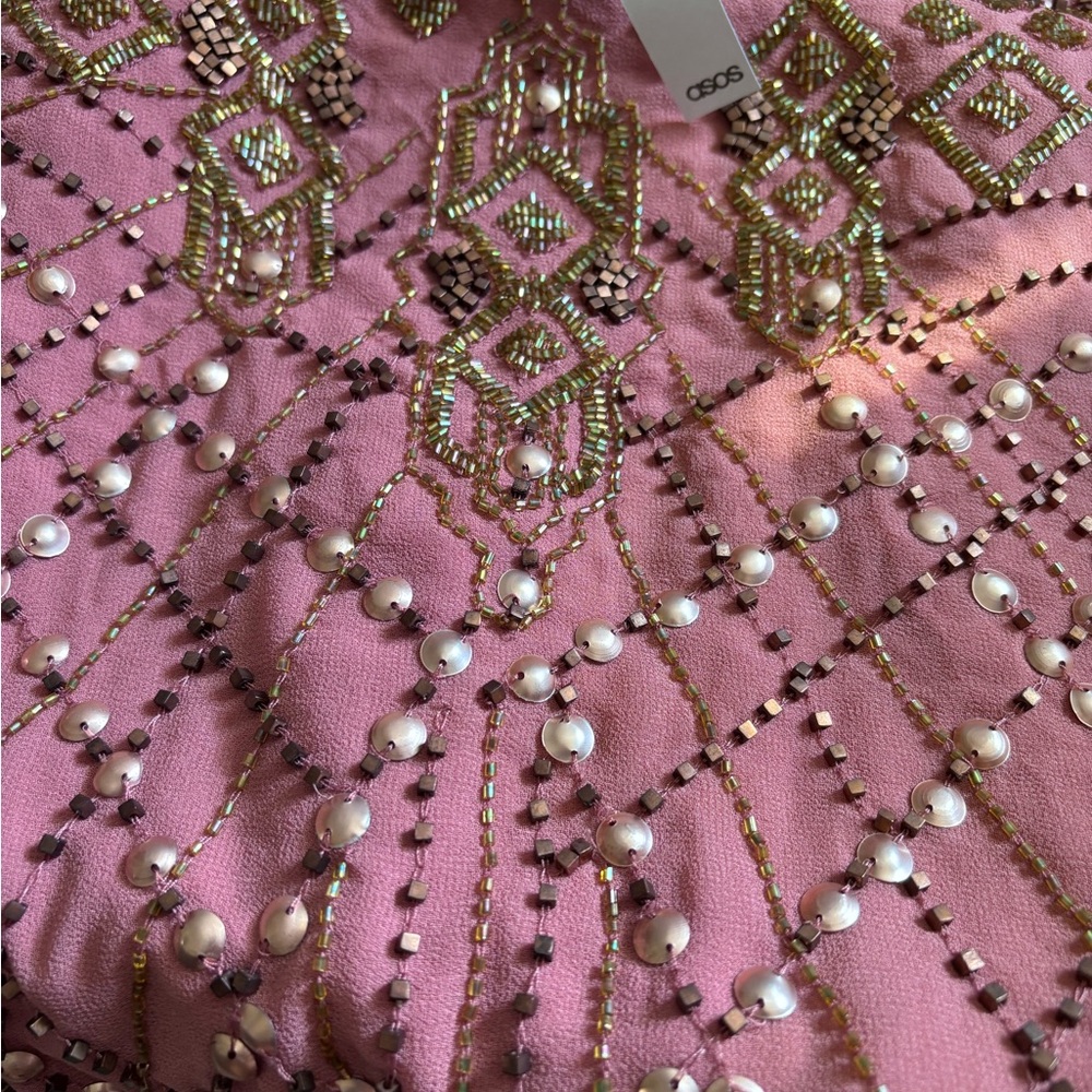 ASOS dusty rose embellished skirt